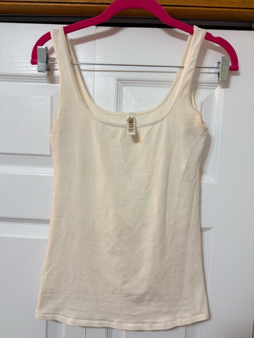 Skims Cream Cotton Stretch Tank Top – Size S – Essential Layering Piece